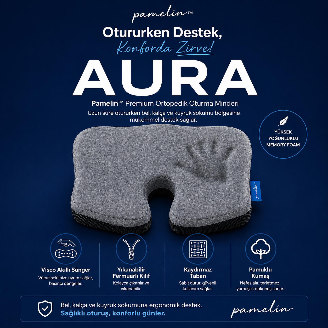 Pamelin™ Premium Ortopedik Oturma Minderi
