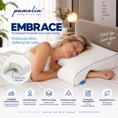Pamelin™ EMBRACE Premium Kol Destekli Ortopedik Visco Uyku Yastığı