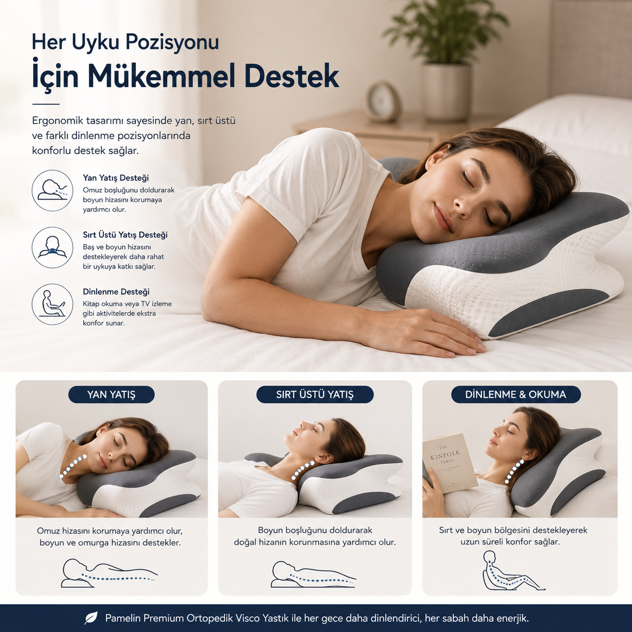 Pamelin™ Premium Ortopedik Visco Yastık