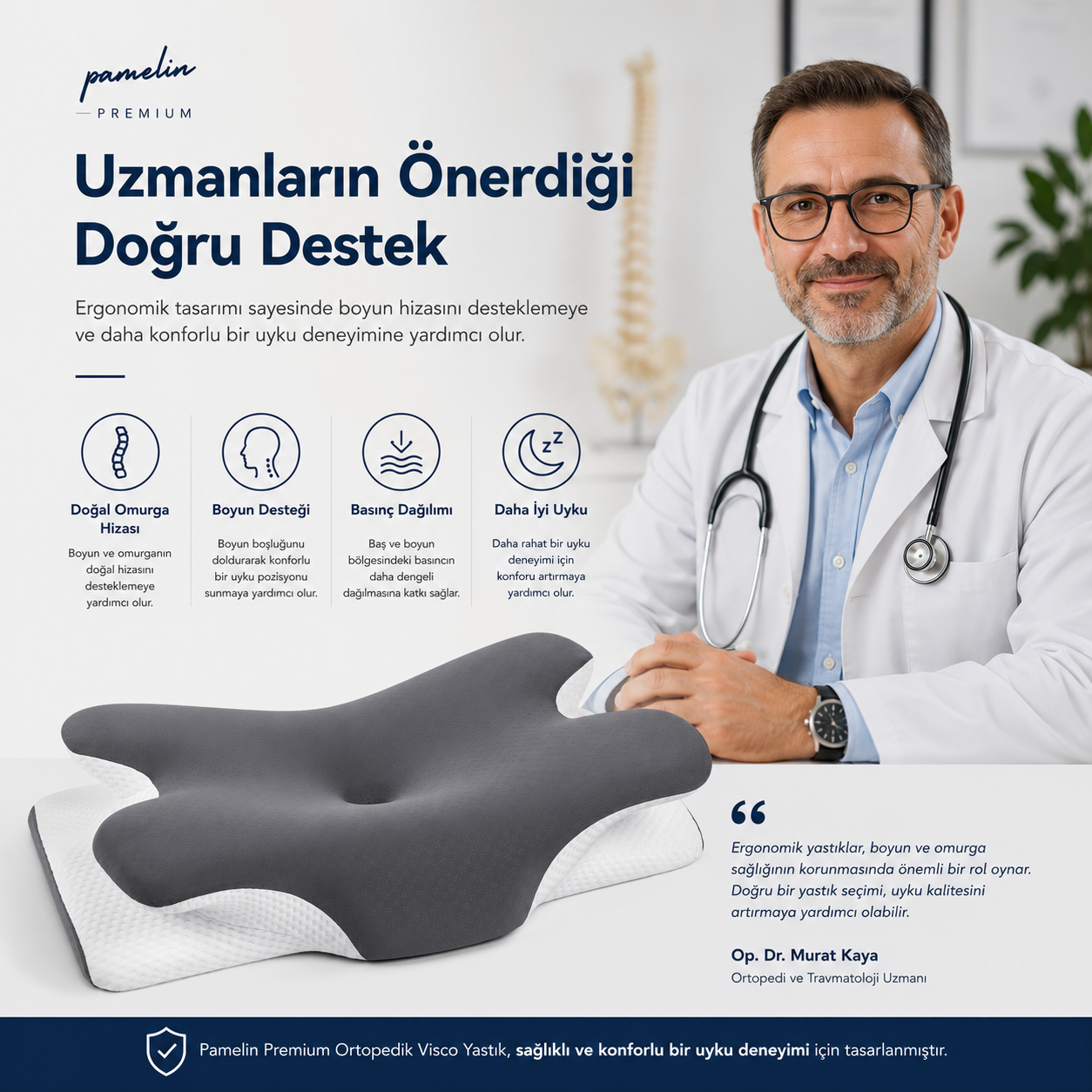 Pamelin™ Premium Ortopedik Visco Yastık