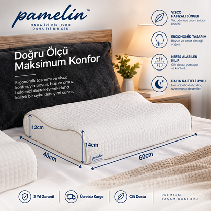 Pamelin™ Çift Boyun Destekli Ortopedik Visco Yastık