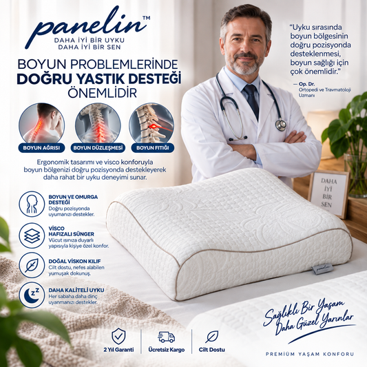 Pamelin™ Çift Boyun Destekli Ortopedik Visco Yastık