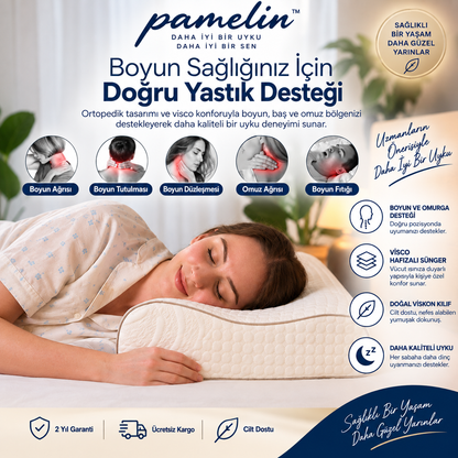 Pamelin™ Çift Boyun Destekli Ortopedik Visco Yastık