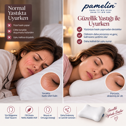 Pamelin™  Ortopedik Kırışıklık Önleyici Güzellik Yastığı