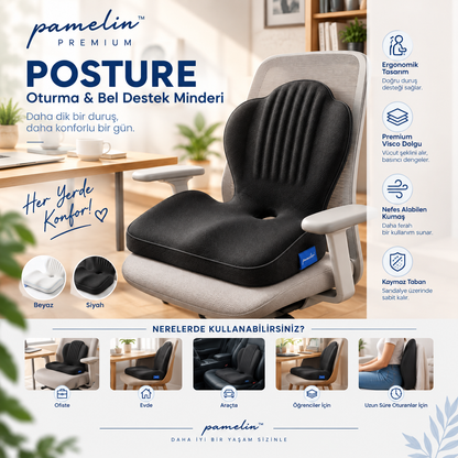 Pamelin™ POSTURE Premium Visco Oturma & Bel Destek Minderi