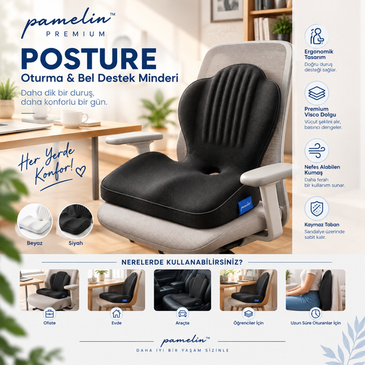 Pamelin™ POSTURE Premium Visco Oturma & Bel Destek Minderi