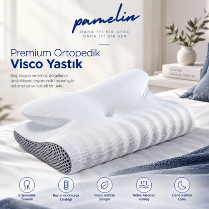 Pamelin™ Ortopedik 100% Visko Çift Taraflı Boyun Destekli